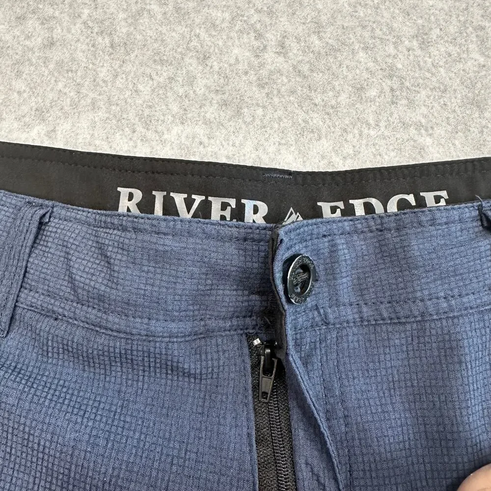 River Edge Hiking Shorts Mens 38 Navy Stretch Performance Athleisure Gorpcore